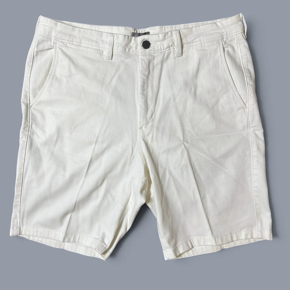 DL1961 Jake Chino Shorts Size 38 White Flat Front 9.5" Inseam Twill NEW